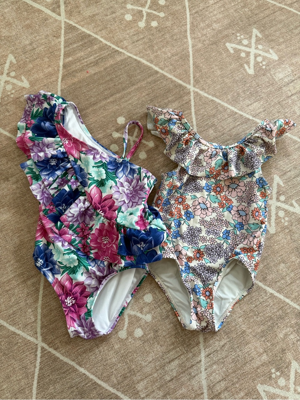 Toddler Girl Swimsuit Bundle (2) - Janie & Jack One-shoulder & Jessica Simpson